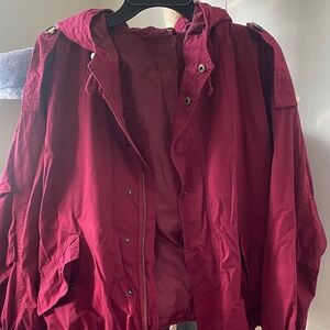 Women's Red Hooded Jacket